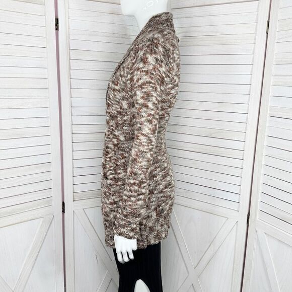 Billabong Marled Cardigan Sweater Brown Multi Juniors Large Button Shawl Collar - Picture 3 of 12